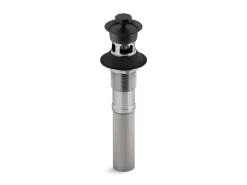 Bathroom sink drain with overflow and non-removable metal stopper^Kohler Discount