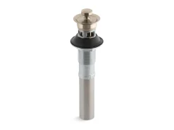 Bathroom sink drain with overflow and non-removable metal stopper^Kohler Discount