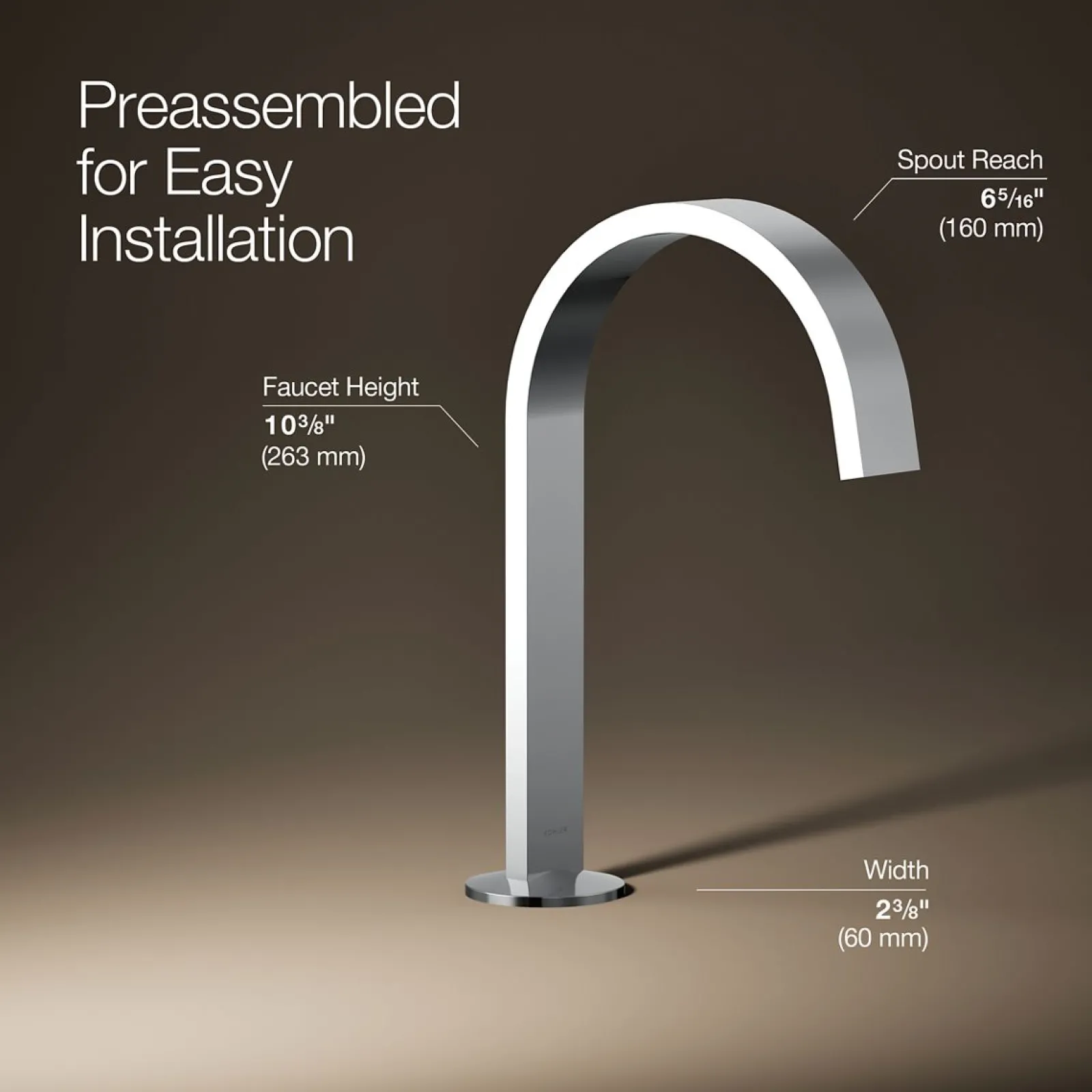 Bathroom sink faucet spout with Ribbon design, 1.2 gpm^Kohler
