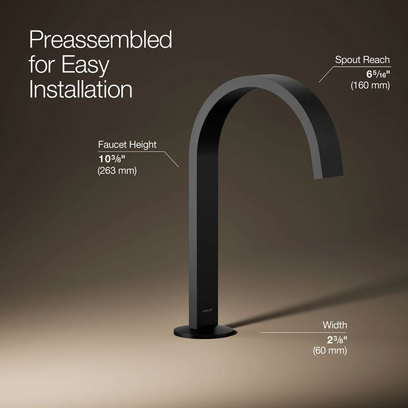 Bathroom sink faucet spout with Ribbon design, 1.2 gpm^Kohler
