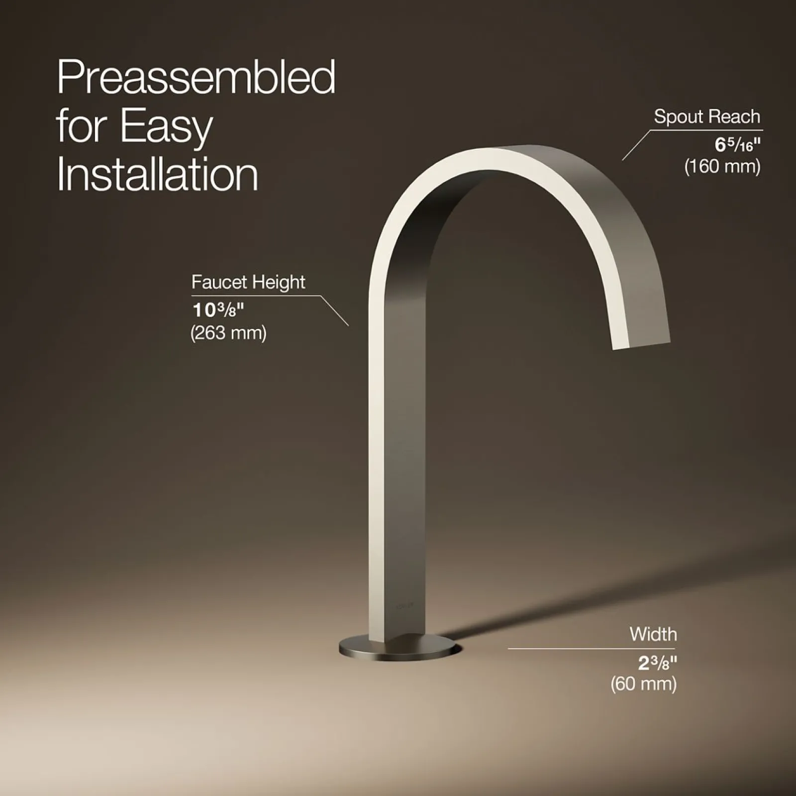 Bathroom sink faucet spout with Ribbon design, 1.2 gpm^Kohler