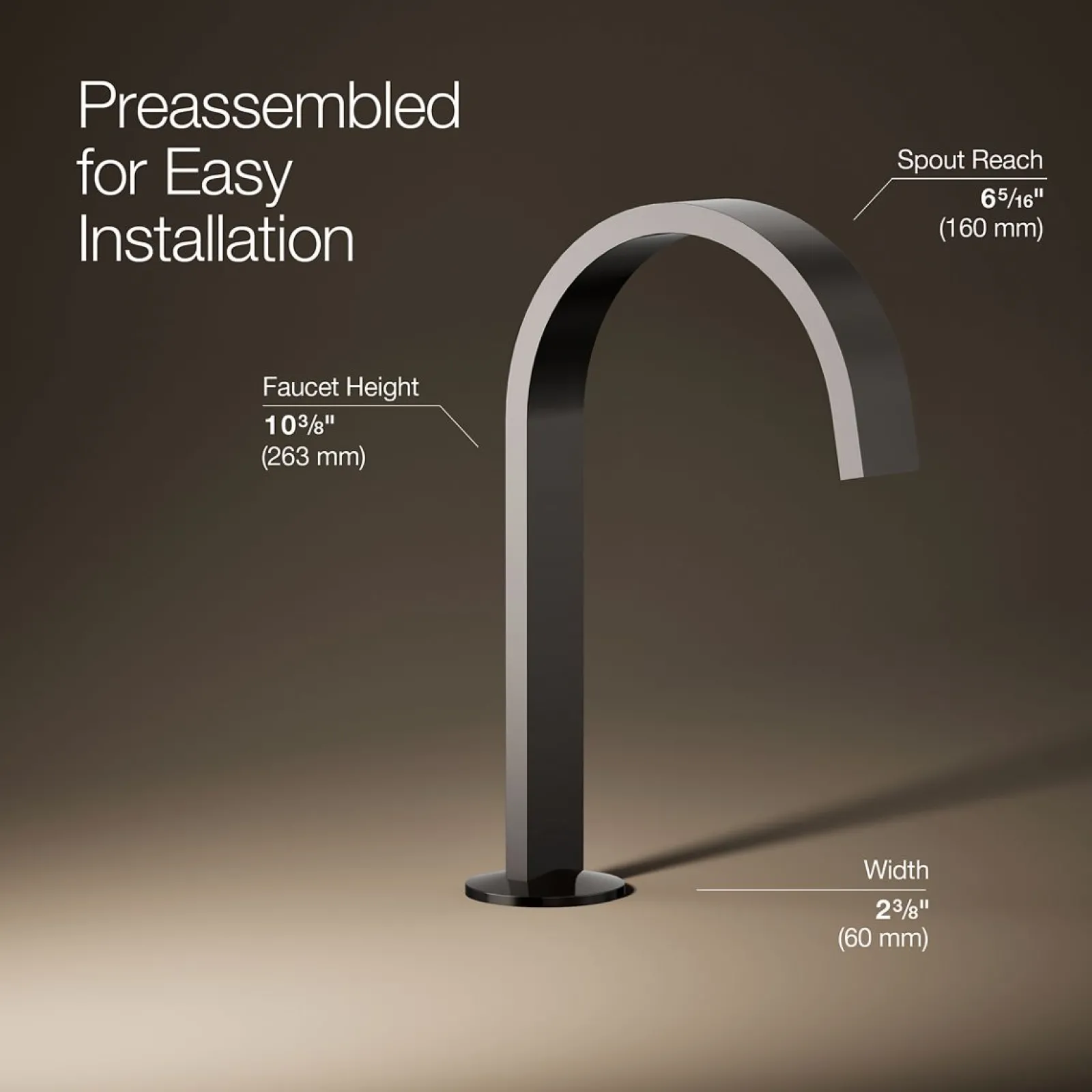 Bathroom sink faucet spout with Ribbon design, 1.2 gpm^Kohler