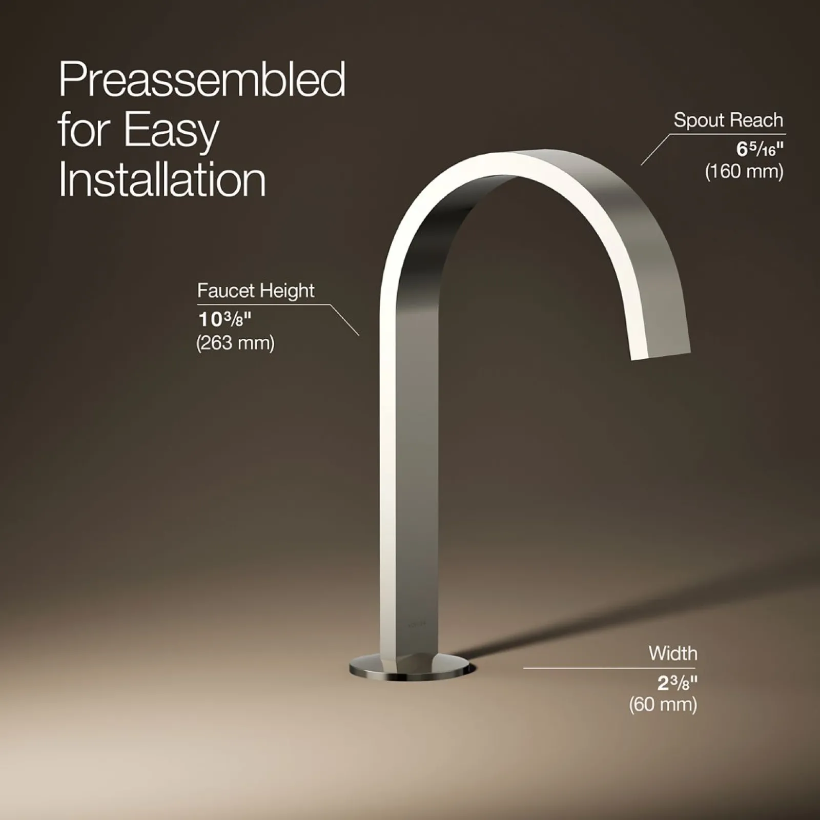 Bathroom sink faucet spout with Ribbon design, 1.2 gpm^Kohler