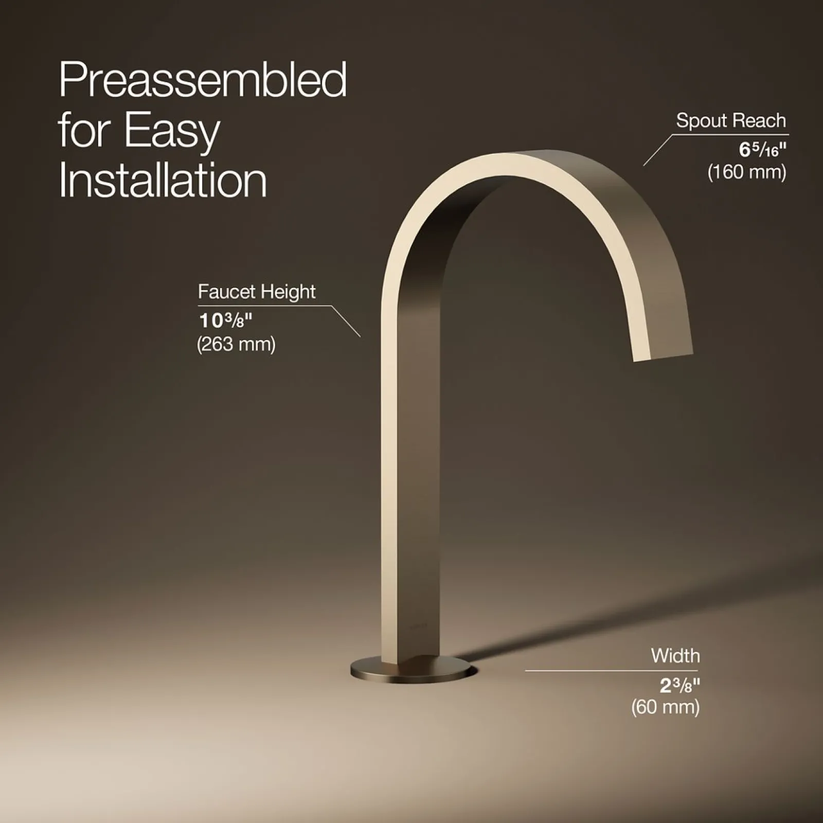 Bathroom sink faucet spout with Ribbon design, 1.2 gpm^Kohler