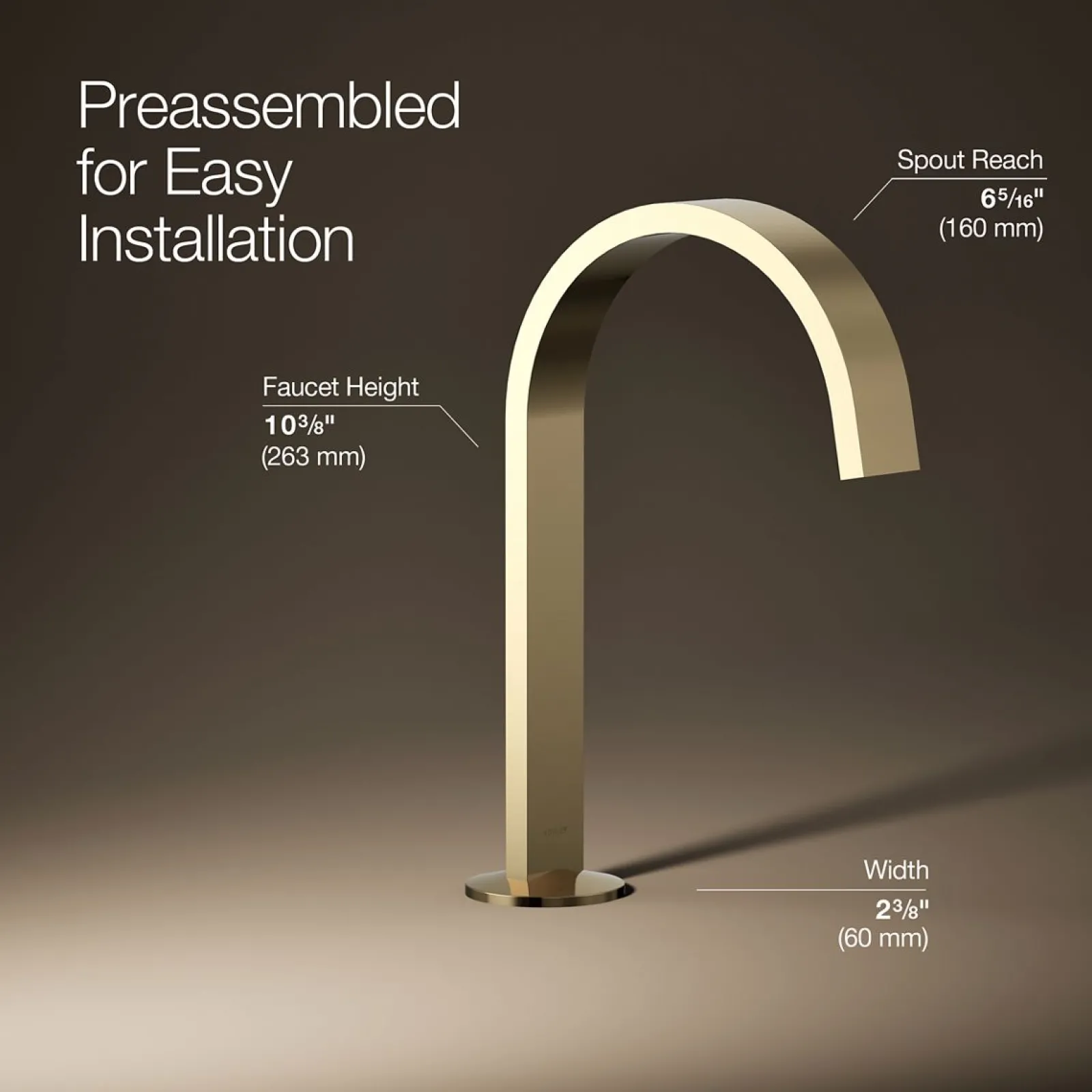 Bathroom sink faucet spout with Ribbon design, 1.2 gpm^Kohler
