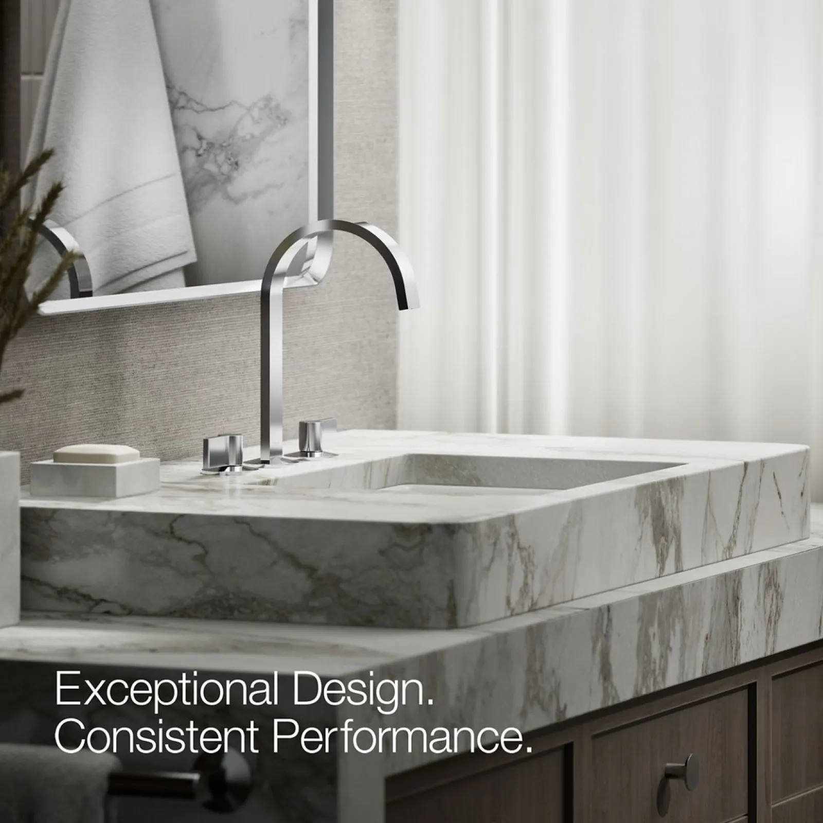Bathroom sink faucet spout with Ribbon design, 1.2 gpm^Kohler