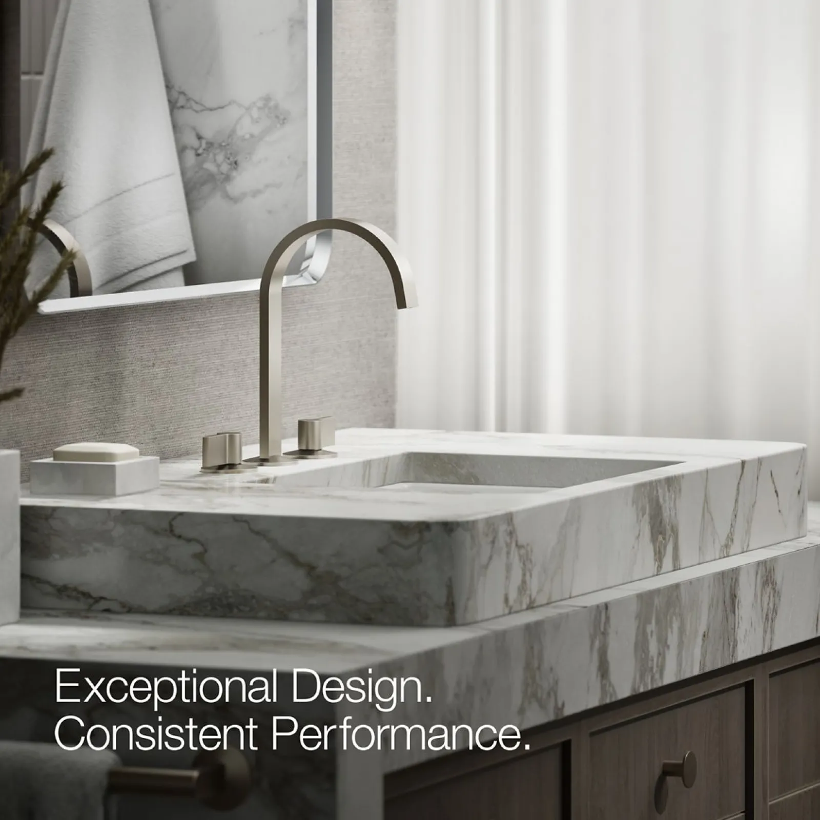 Bathroom sink faucet spout with Ribbon design, 1.2 gpm^Kohler