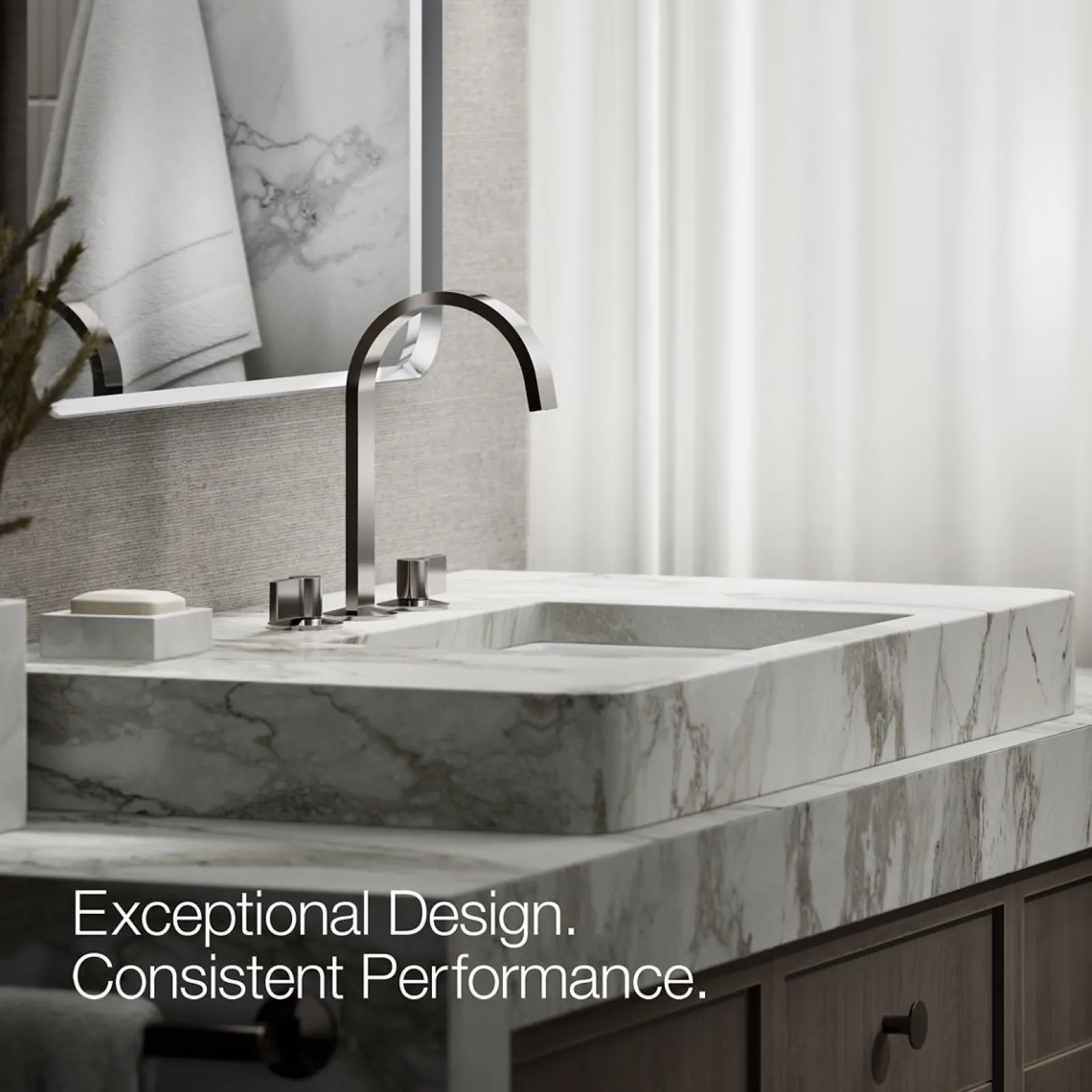 Bathroom sink faucet spout with Ribbon design, 1.2 gpm^Kohler