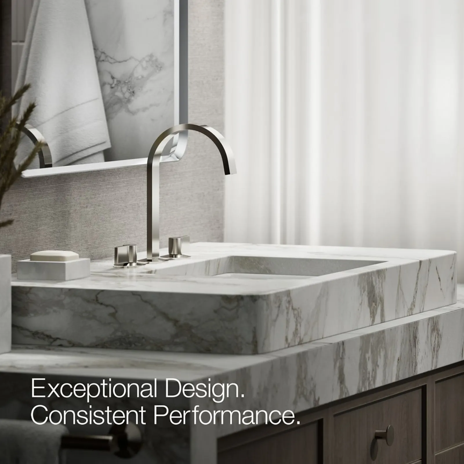 Bathroom sink faucet spout with Ribbon design, 1.2 gpm^Kohler