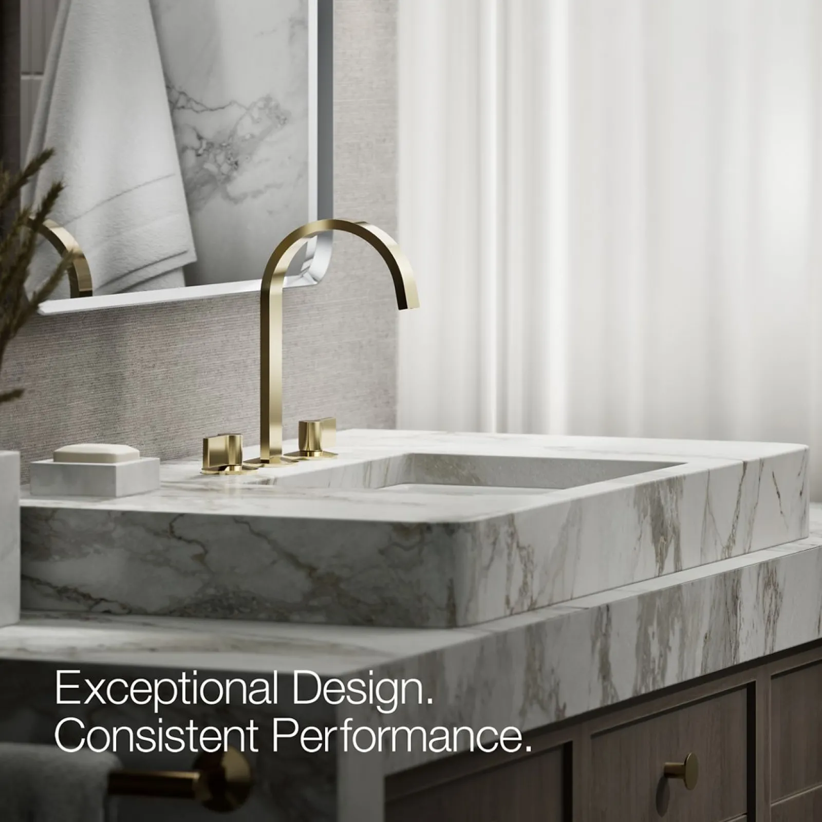 Bathroom sink faucet spout with Ribbon design, 1.2 gpm^Kohler