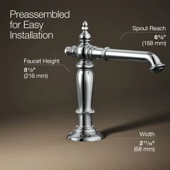 Bathroom sink faucet spout with Column design, 1.2 gpm^Kohler New