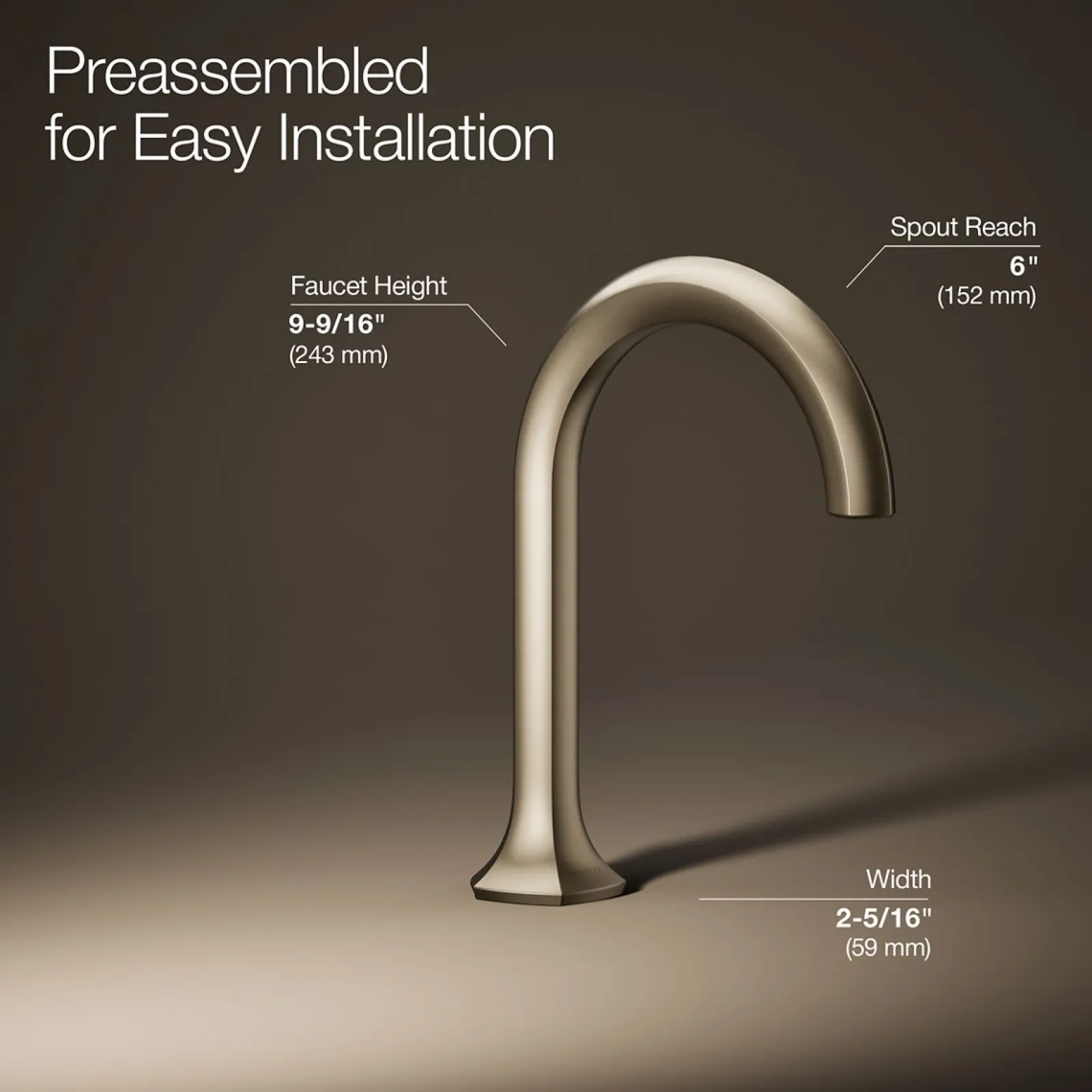 Bathroom sink faucet spout with Cane design, 1.2 gpm^Kohler Clearance