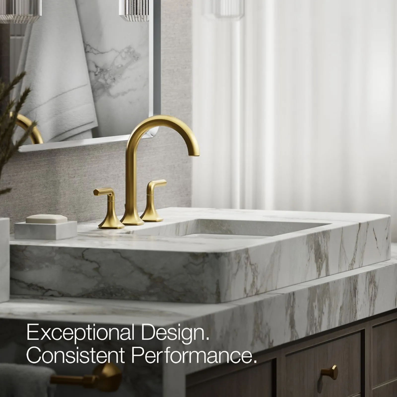 Bathroom sink faucet spout with Cane design, 1.2 gpm^Kohler Clearance