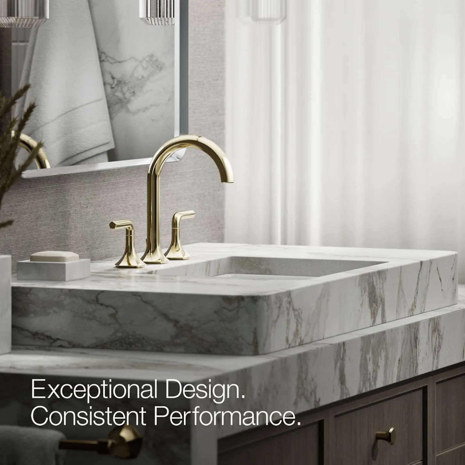 Bathroom sink faucet spout with Cane design, 1.2 gpm^Kohler Clearance