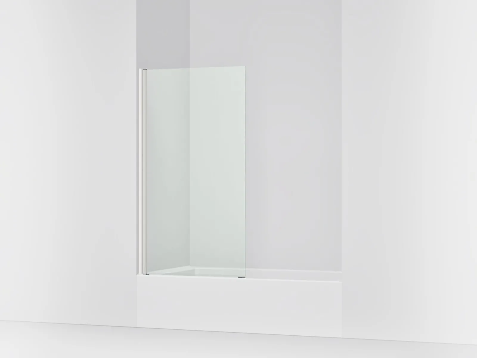 Bath screen, 56-15/16" x 32" W with 1/4" thick Crystal Clear glass and square corner^Kohler Best