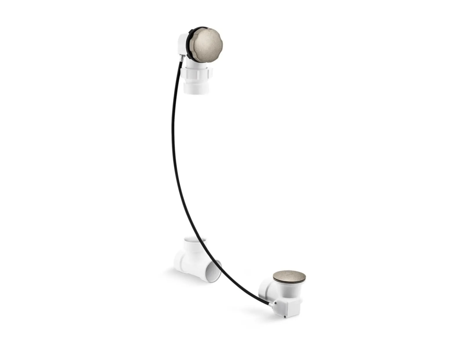 Cable bath drain, less PVC tubing^Kohler Hot