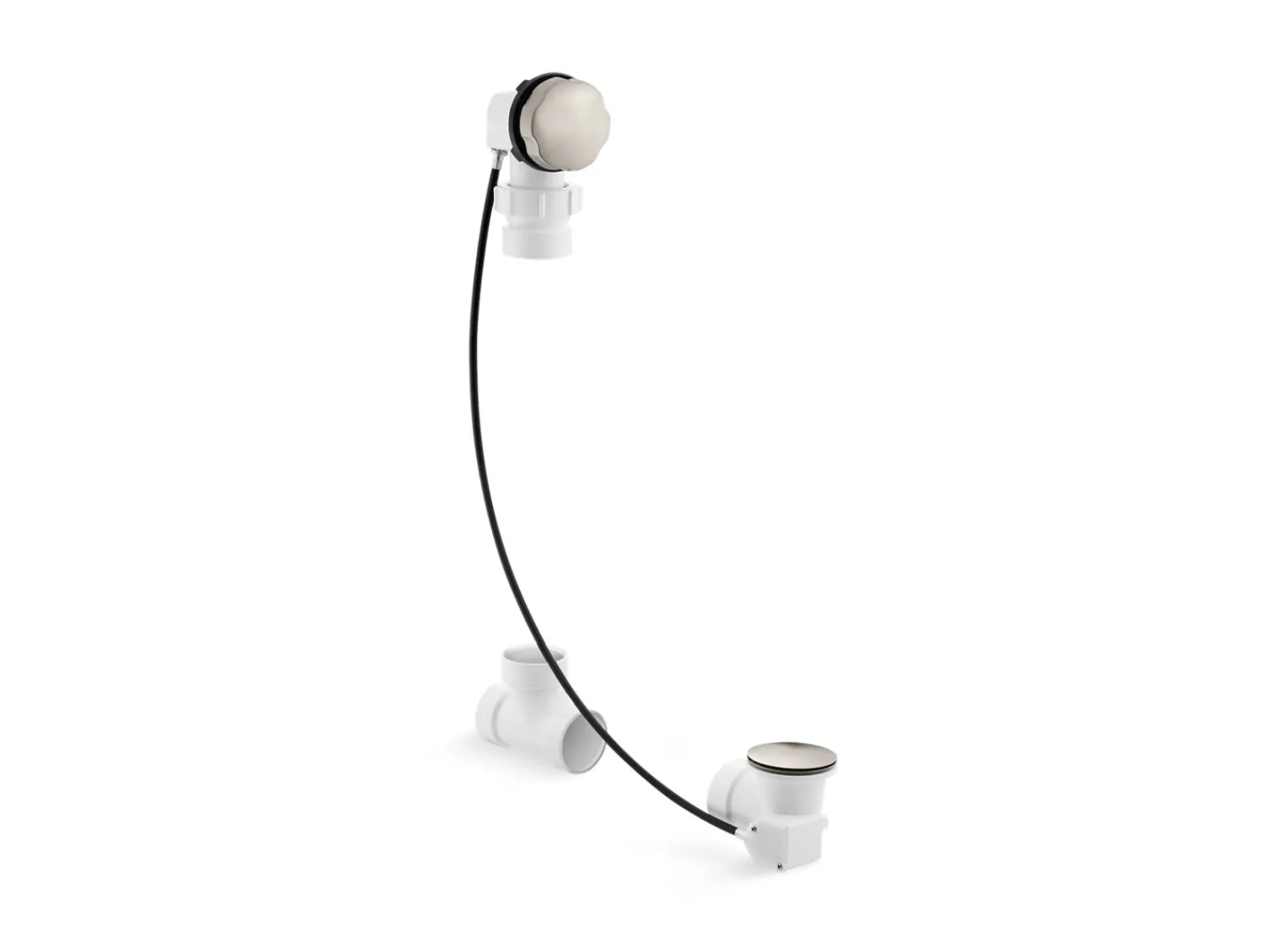Cable bath drain, less PVC tubing^Kohler Hot
