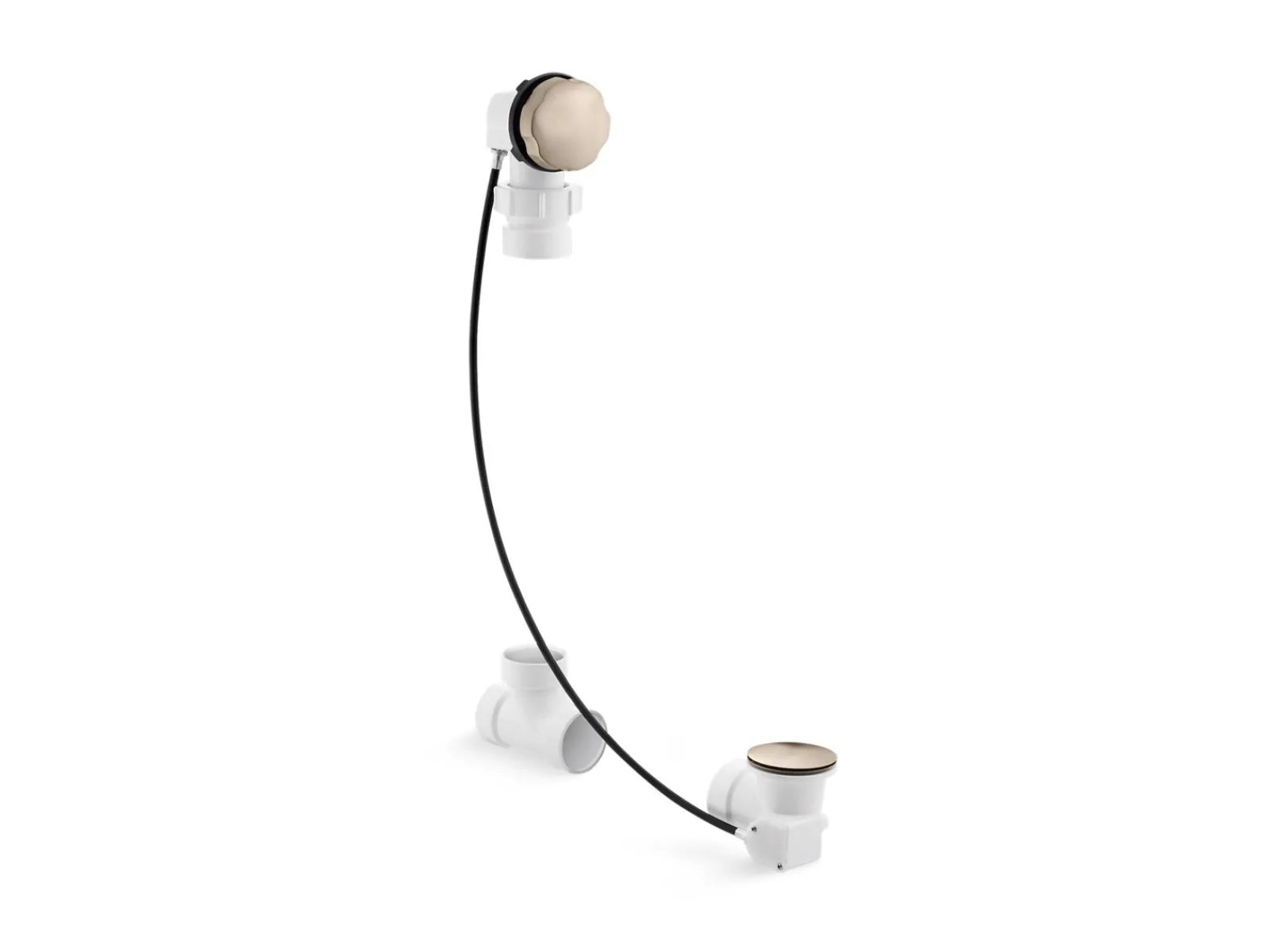 Cable bath drain, less PVC tubing^Kohler Hot