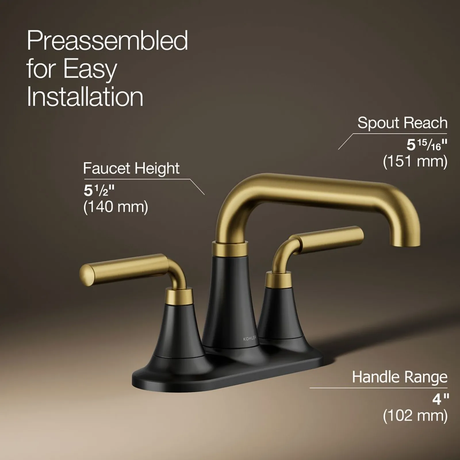 Centerset bathroom sink faucet, 0.5 gpm^Kohler New