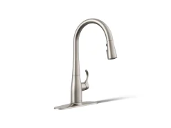Compact pull-down kitchen sink faucet with three-function sprayhead^Kohler Online