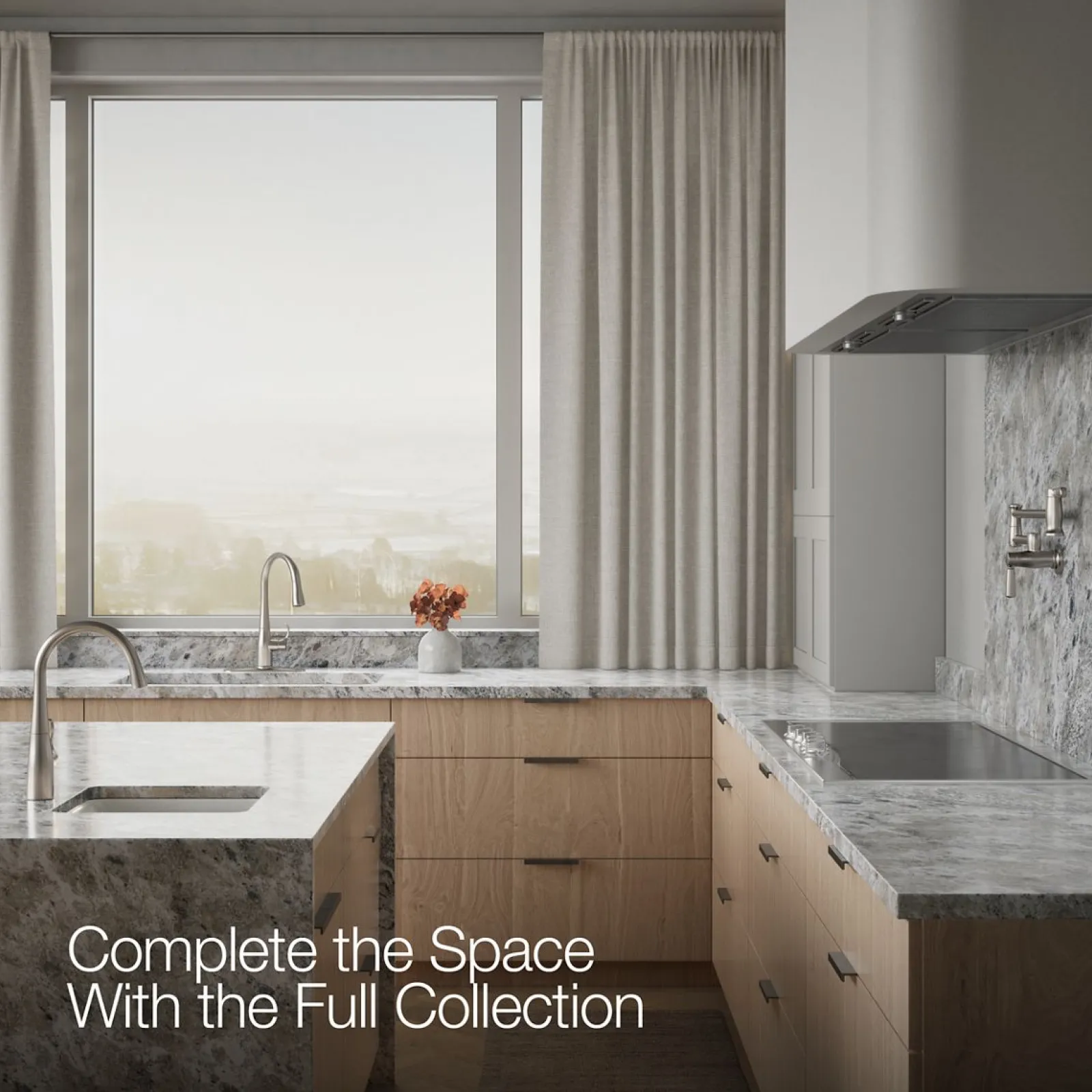 Compact pull-down kitchen sink faucet with three-function sprayhead^Kohler Online