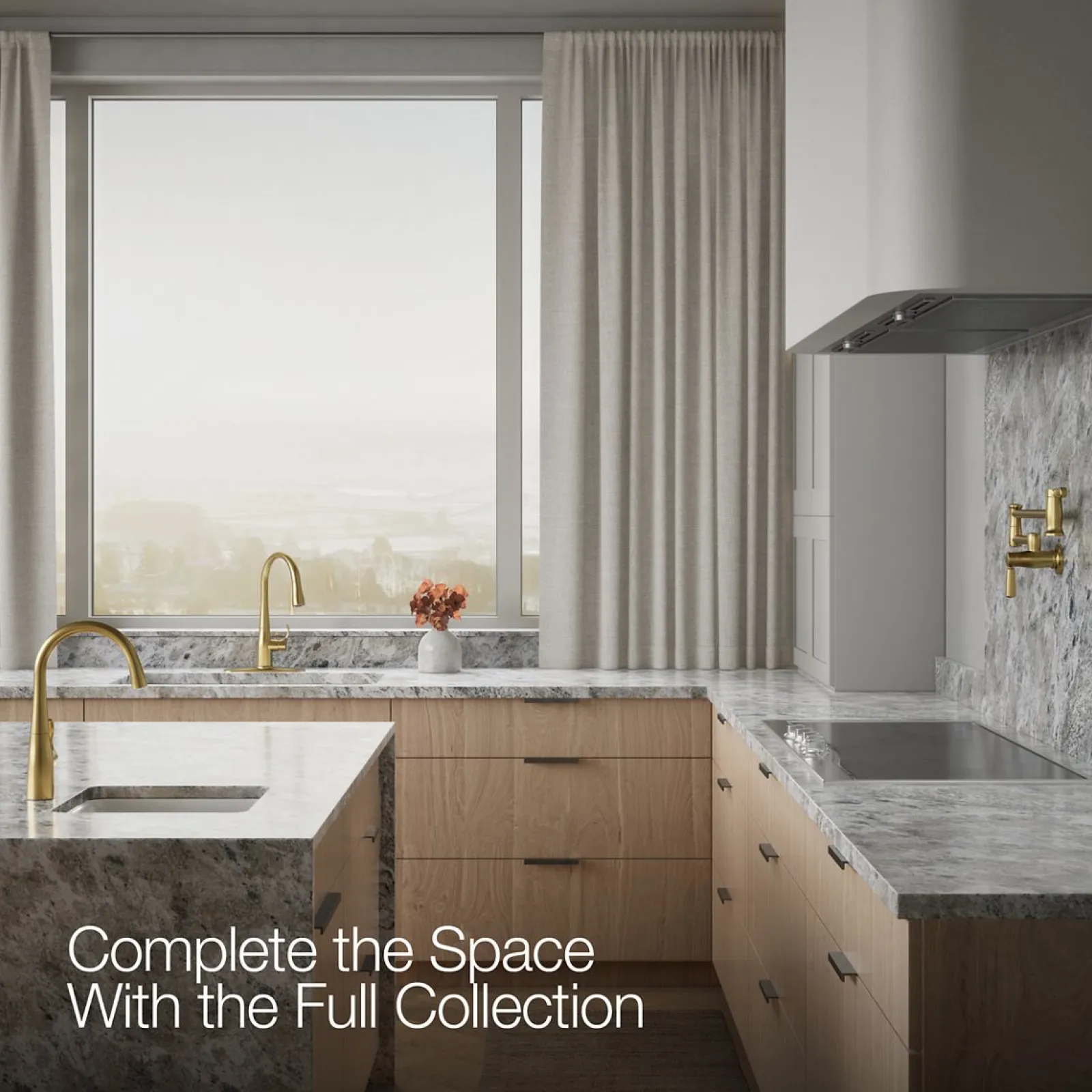 Compact pull-down kitchen sink faucet with three-function sprayhead^Kohler Online