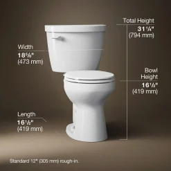 ContinuousClean ST two-piece round-front toilet, 1.28 gpf^Kohler Clearance