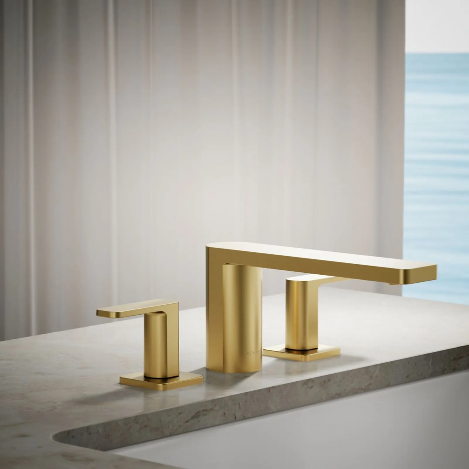 Deck-mount bath faucet^Kohler
