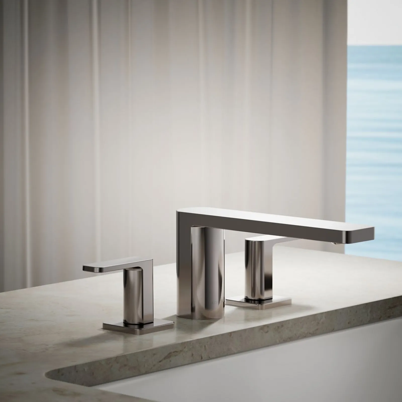 Deck-mount bath faucet^Kohler