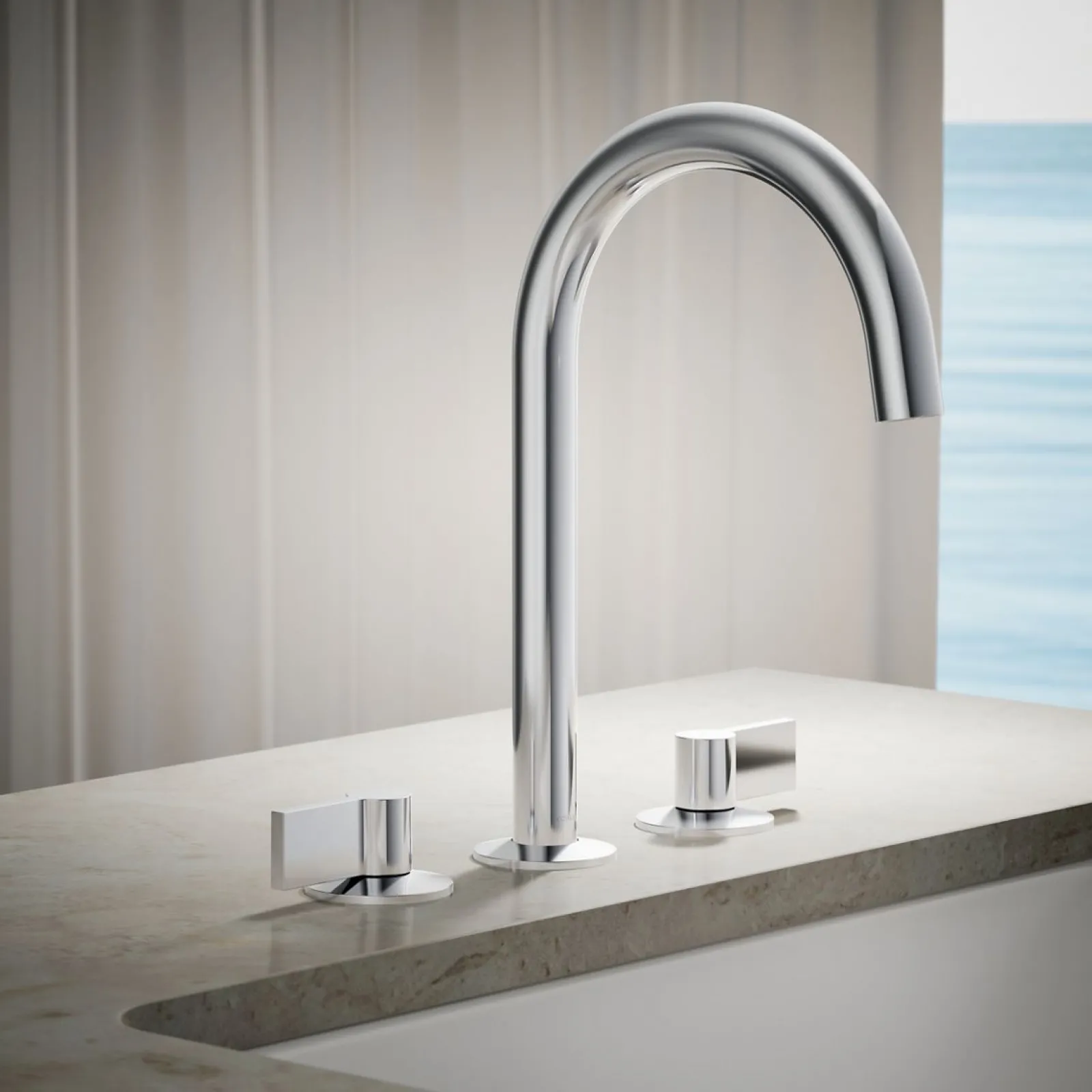 Deck-mount bath faucet handles with Lever design^Kohler Clearance