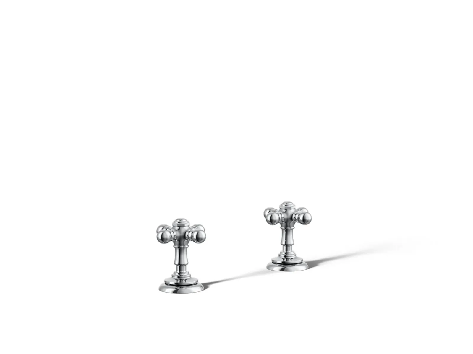 Deck-mount bath faucet handle trim with Cross design^Kohler