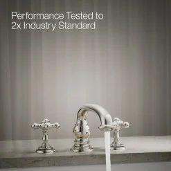 Deck-mount bath faucet handle trim with Cross design^Kohler