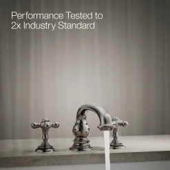 Deck-mount bath faucet handle trim with Cross design^Kohler