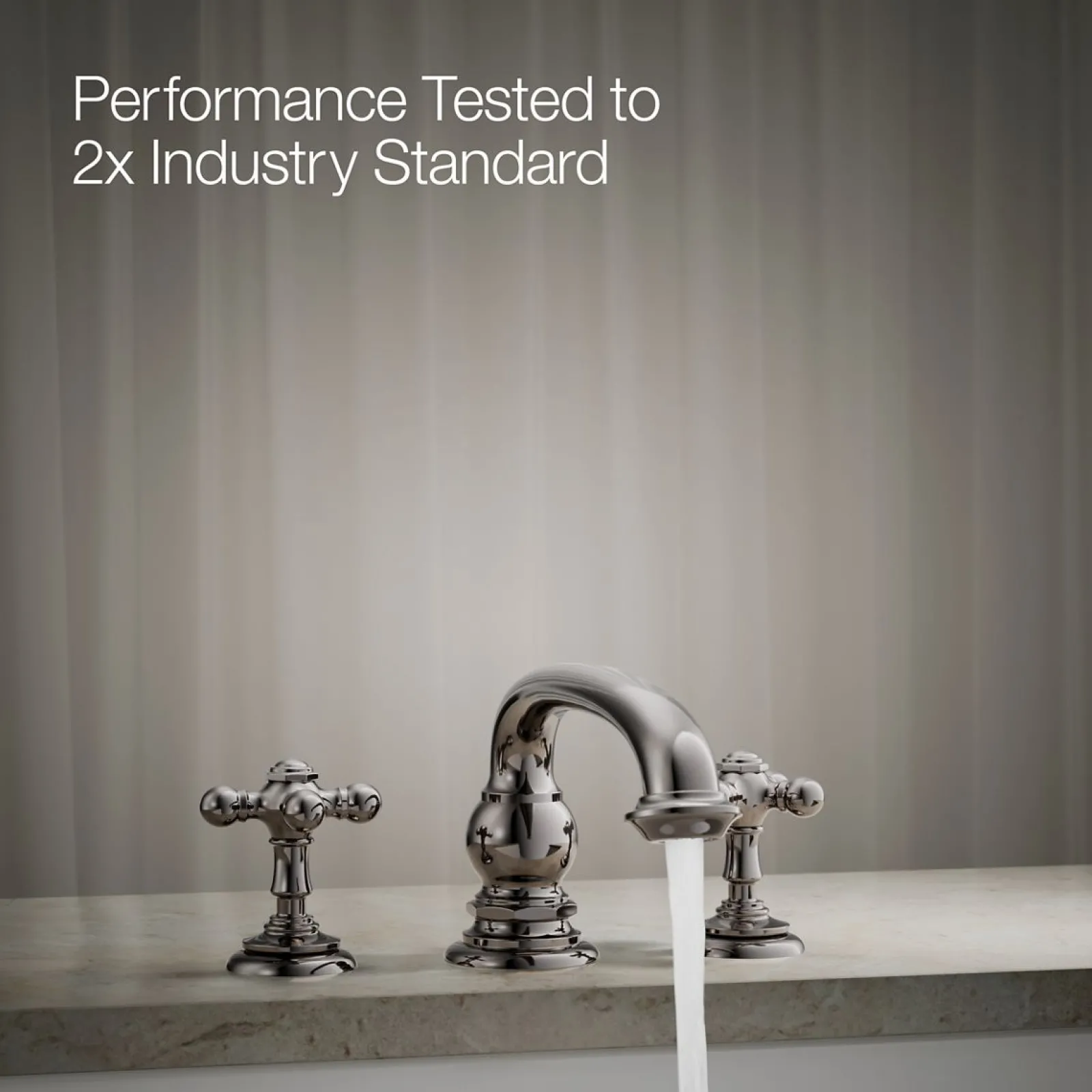 Deck-mount bath faucet handle trim with Cross design^Kohler