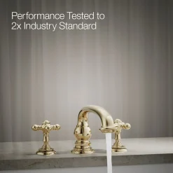 Deck-mount bath faucet handle trim with Cross design^Kohler