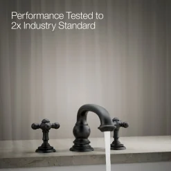Deck-mount bath faucet handle trim with Cross design^Kohler