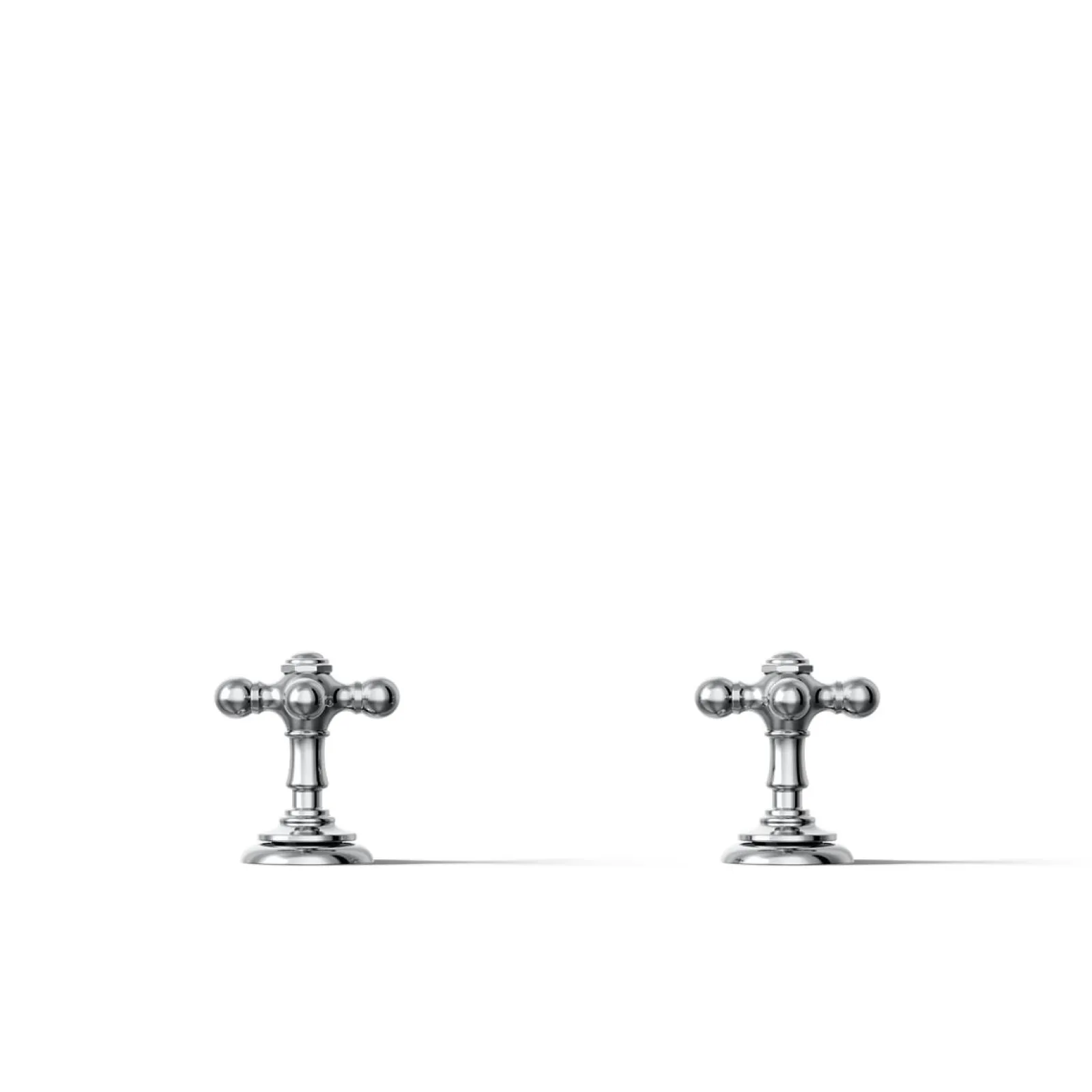 Deck-mount bath faucet handle trim with Cross design^Kohler
