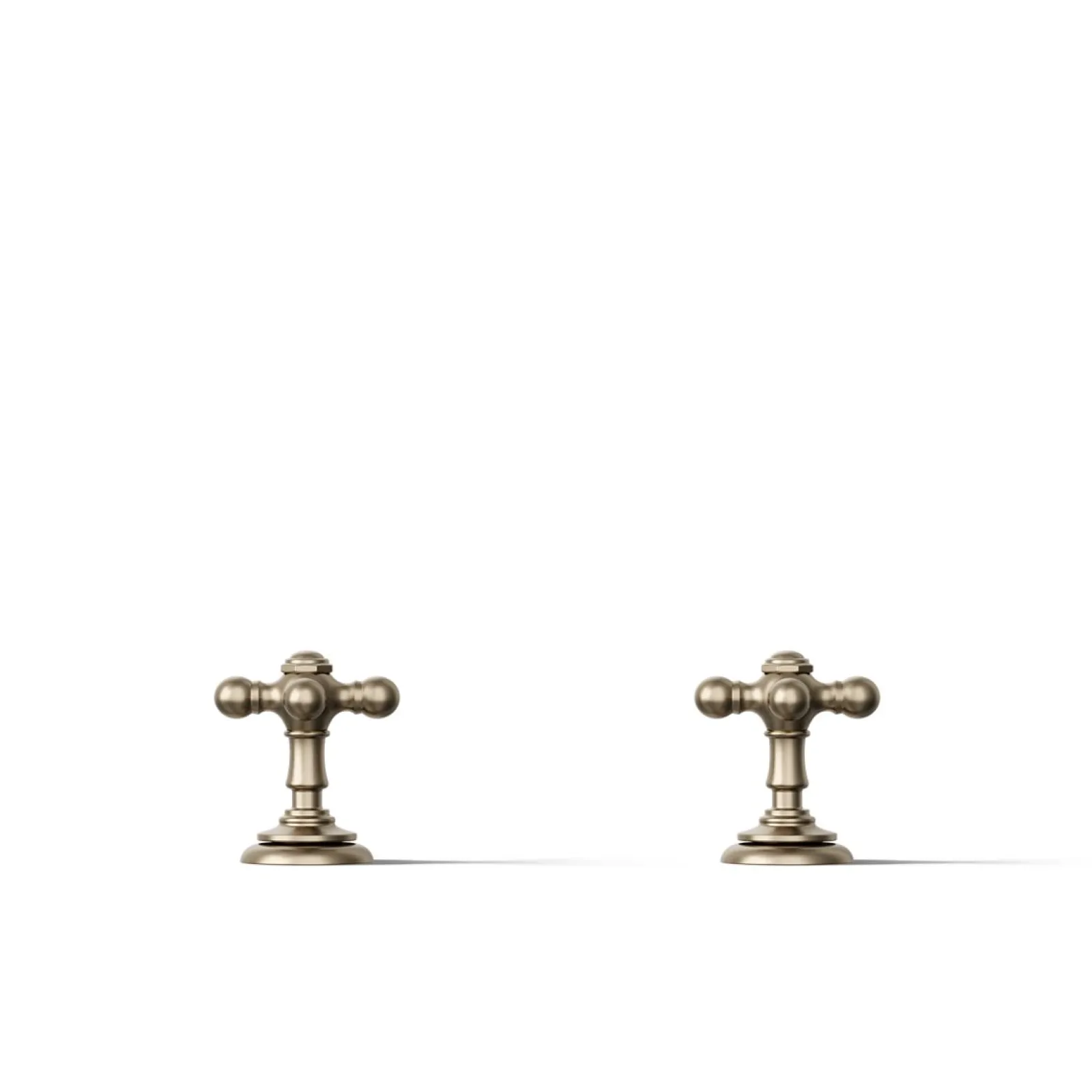 Deck-mount bath faucet handle trim with Cross design^Kohler