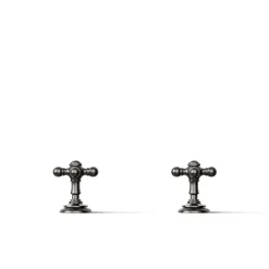 Deck-mount bath faucet handle trim with Cross design^Kohler