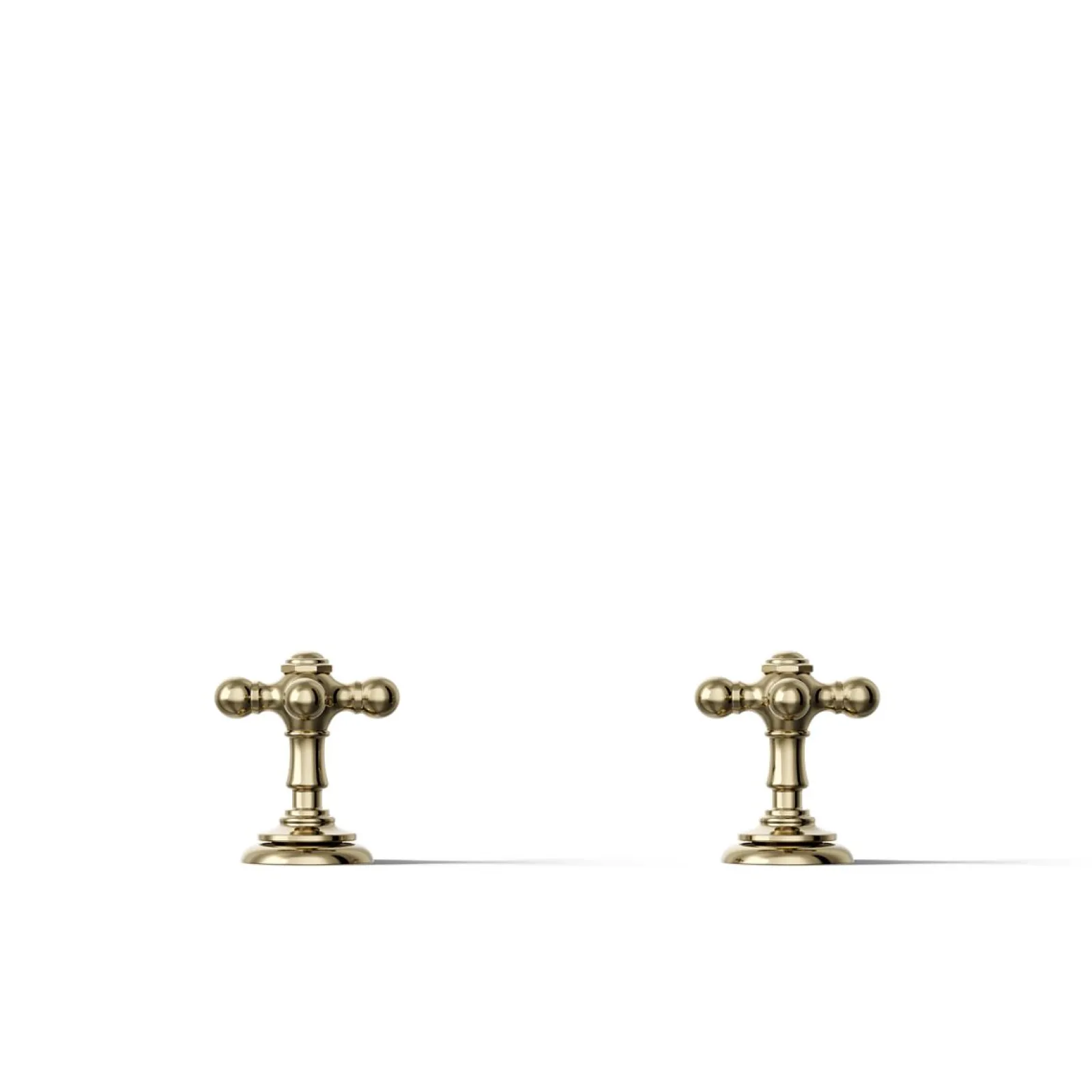 Deck-mount bath faucet handle trim with Cross design^Kohler