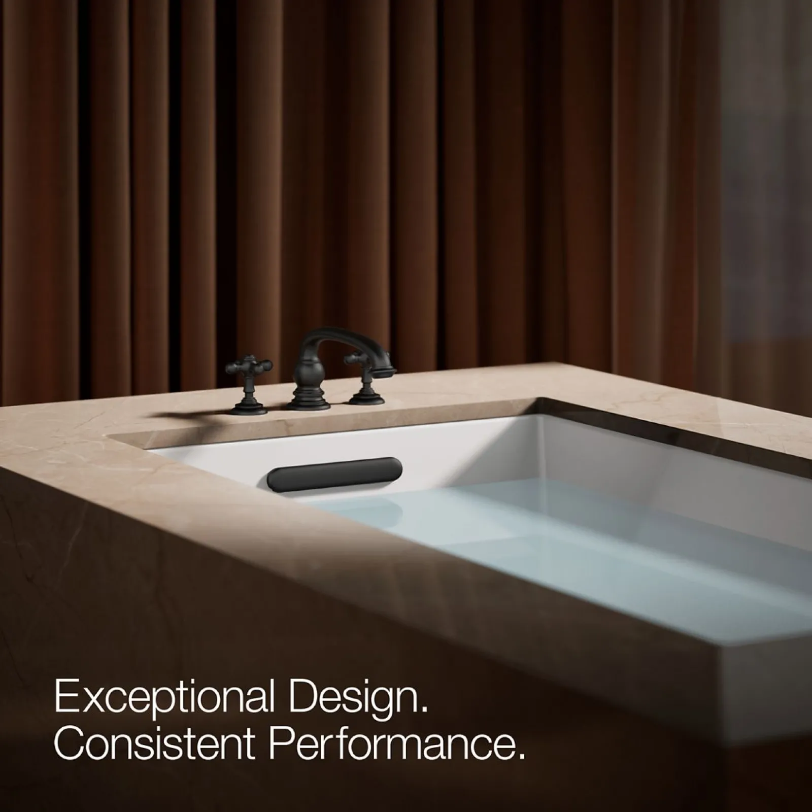 Deck-mount bath faucet handle trim with Cross design^Kohler