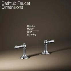 Deck-mount bath faucet handle trim with Lever design^Kohler New