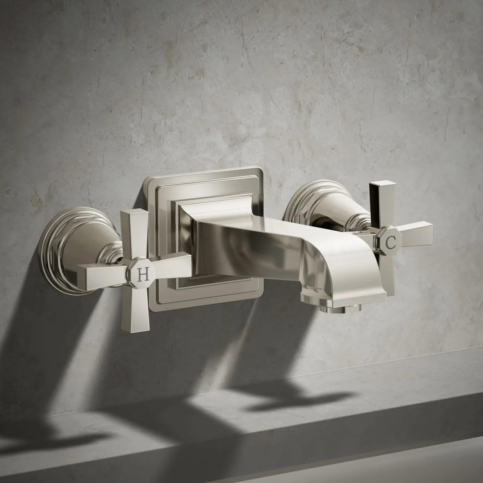 Deck-mount bath faucet handle trim with Cross design^Kohler Discount