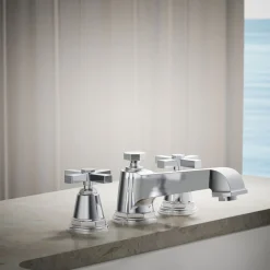 Deck-mount bath faucet trim with cross handles^Kohler Discount