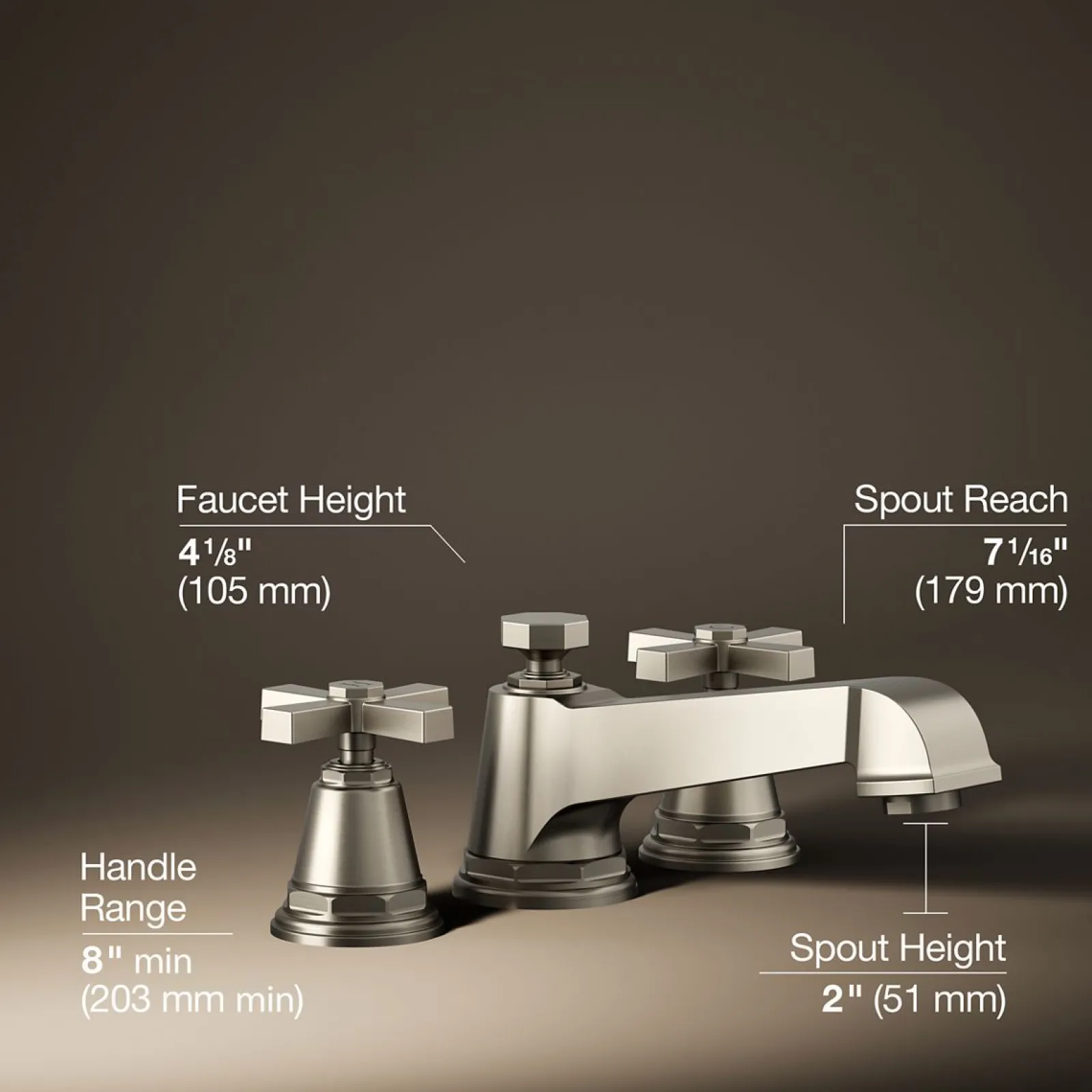 Deck-mount bath faucet trim with cross handles^Kohler Discount