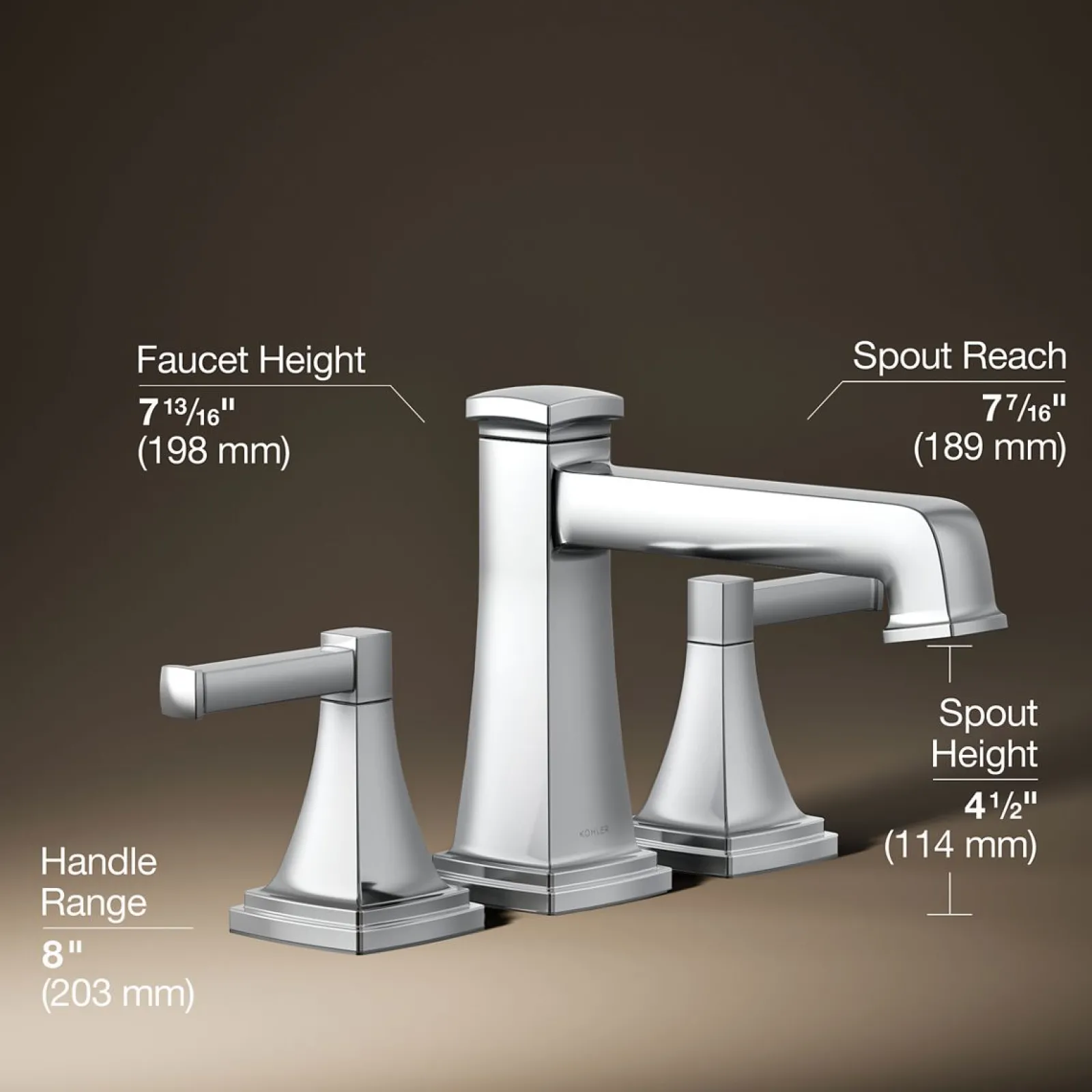 Deck-mount bath faucet trim with diverter^Kohler Hot