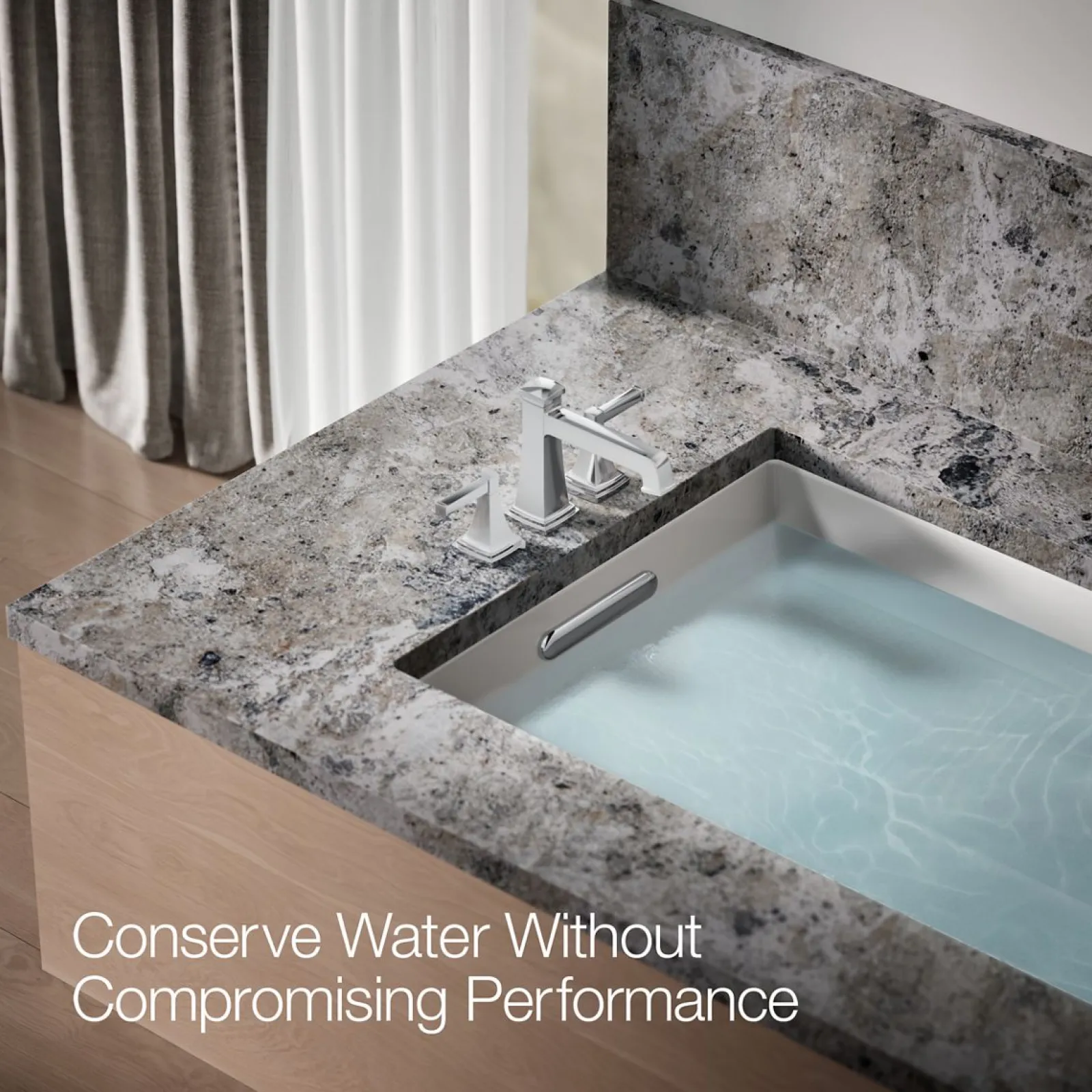 Deck-mount bath faucet trim with diverter^Kohler Hot