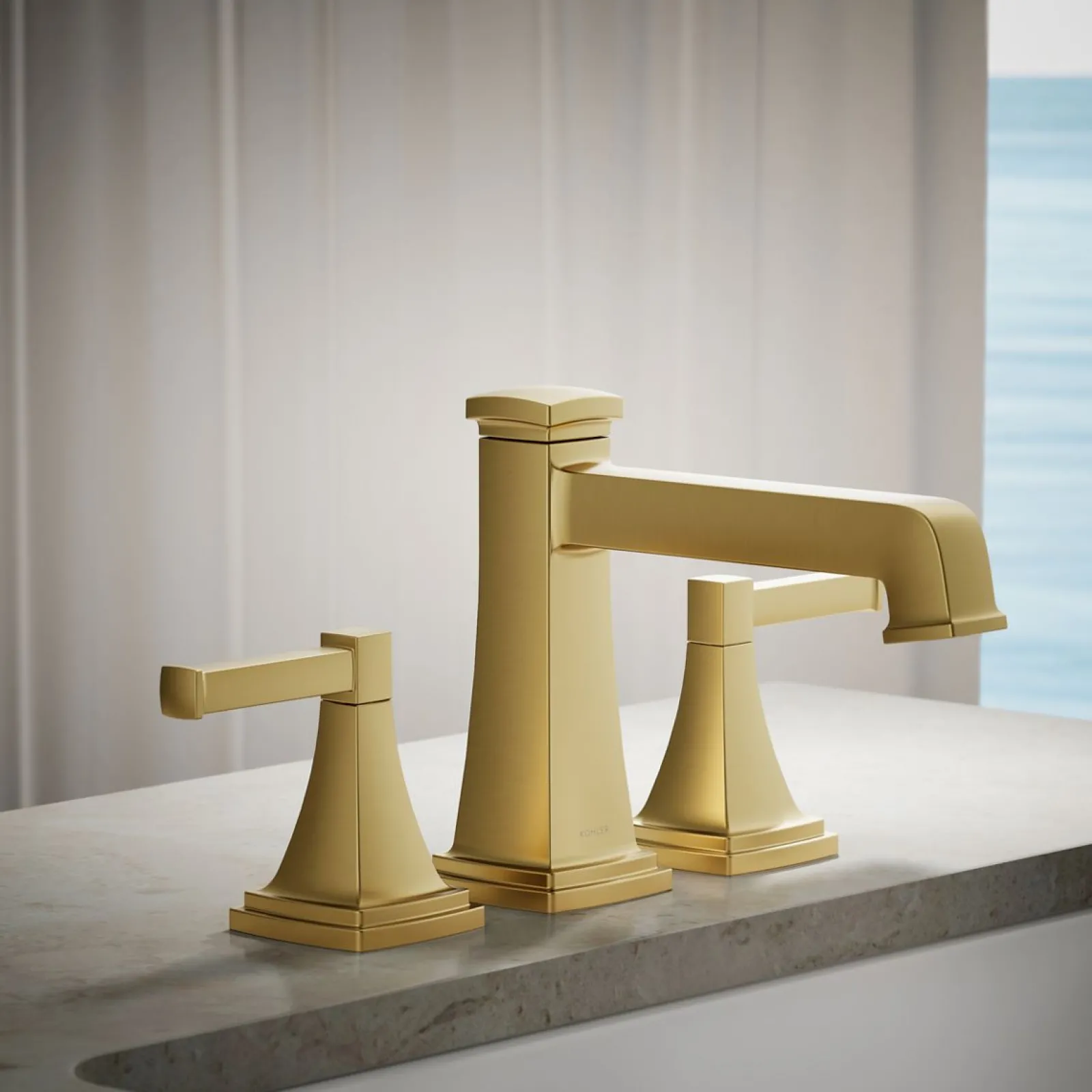 Deck-mount bath faucet trim with diverter^Kohler Hot