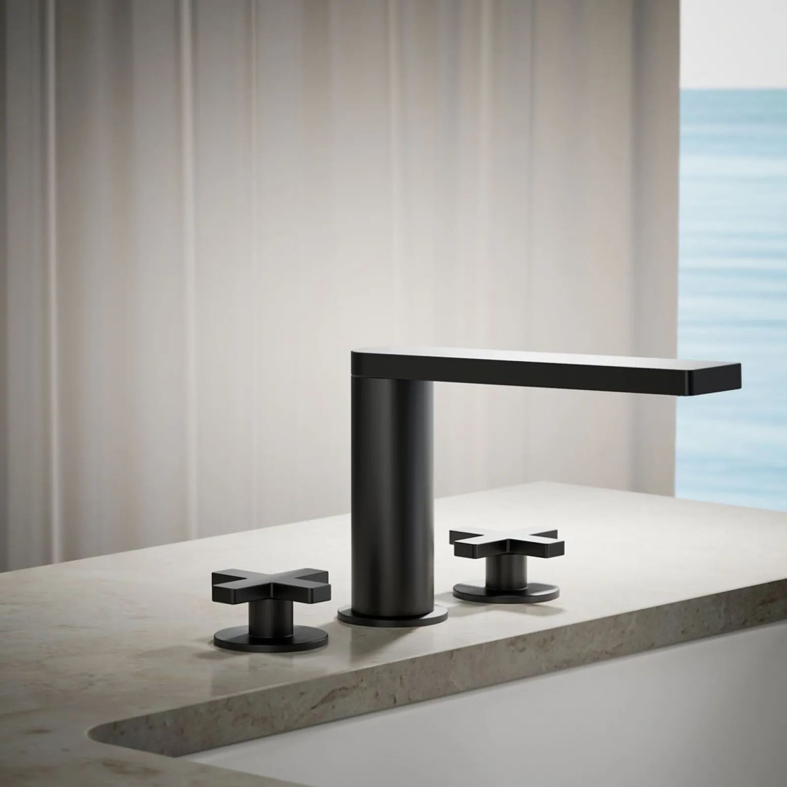 Deck-mount bath faucet with cross handles^Kohler Online