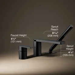 Deck-mount bath faucet with handshower^Kohler Online